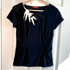 Vivienne Tam Women’s Black Mesh Top Size P Small Designer Vintage